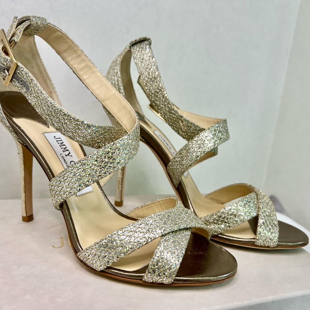 Jimmy Choo Gold/Silver Women's Heels New With Box - Picture 8 of 13